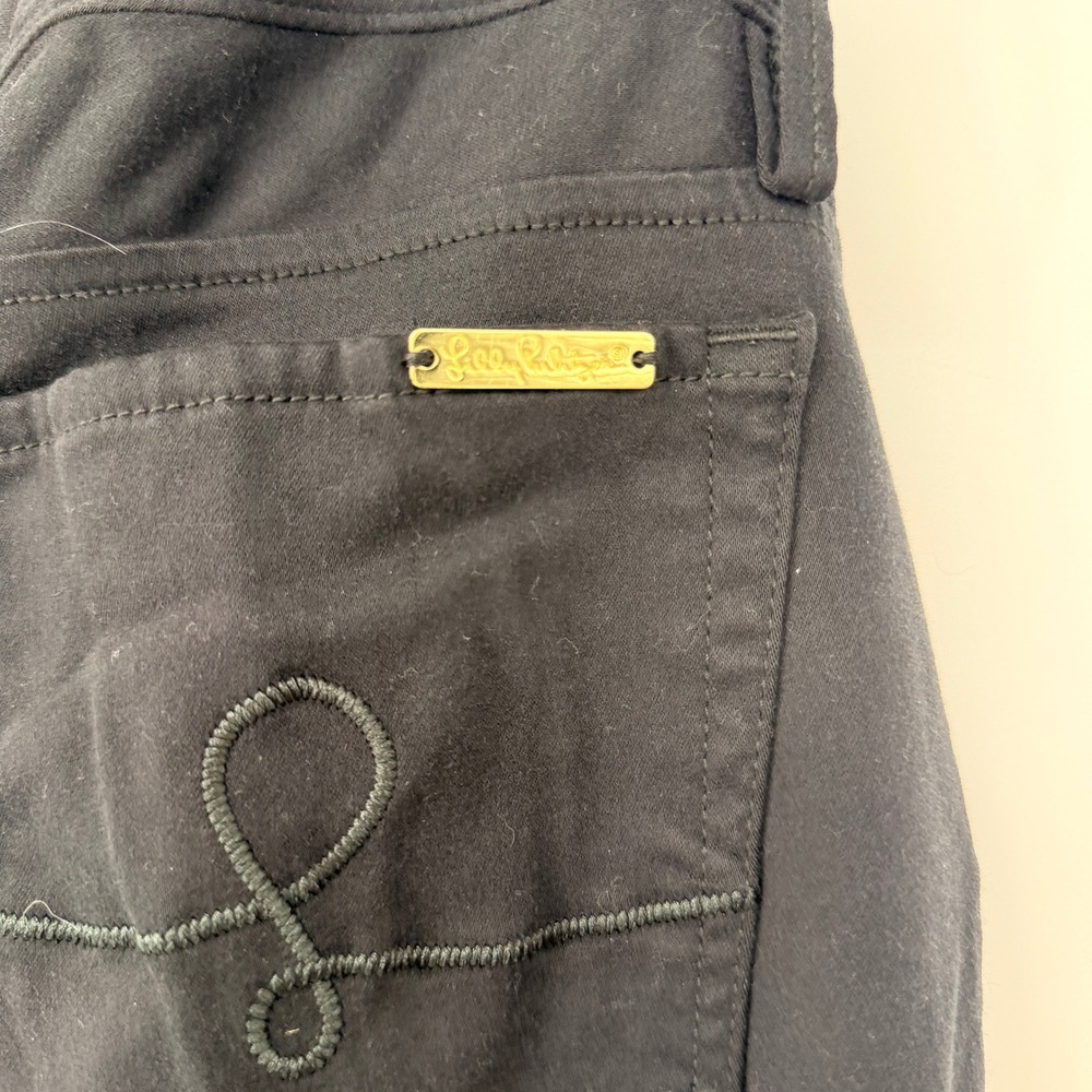 Lilly Pulitzer Worth Skinny Pants Womens 10 Black Stretch Preppy Casual Capsule - Picture 3 of 7